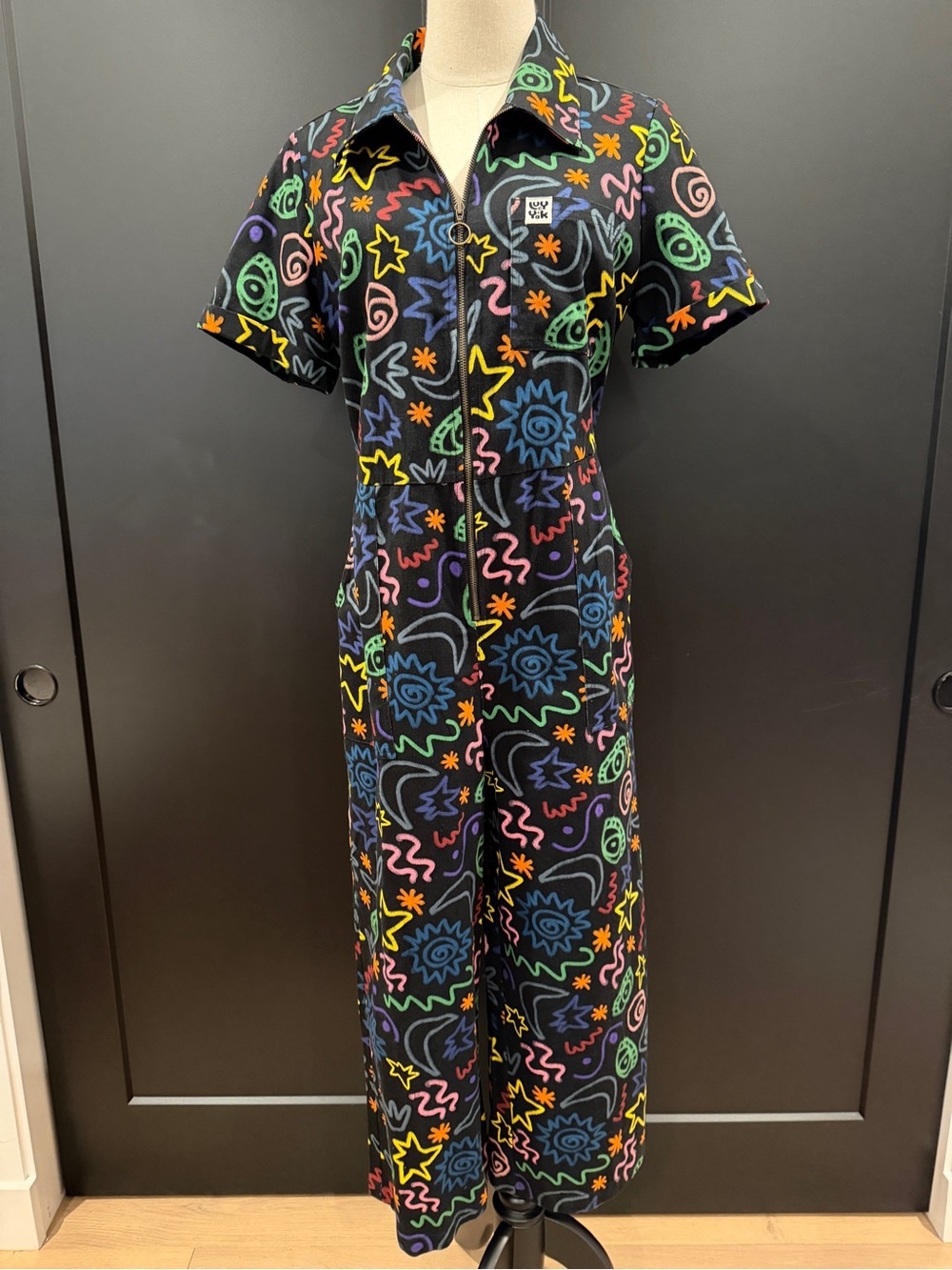 NWT - Lucy & Yak Ragan Organic Cotton Jumpsuit in Apollo Print - UK 12 / US 8 - Picture 5 of 15